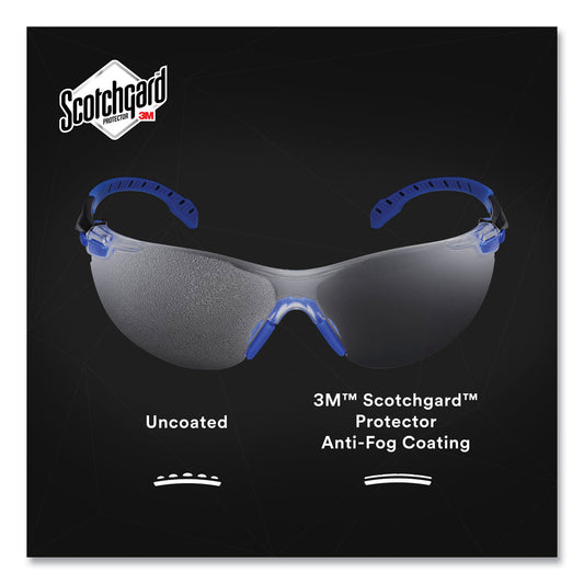 3M Solus 1000 Series Safety Glasses, Blue Plastic Frame, Clear Polycarbonate Lens (S1101SGAF)