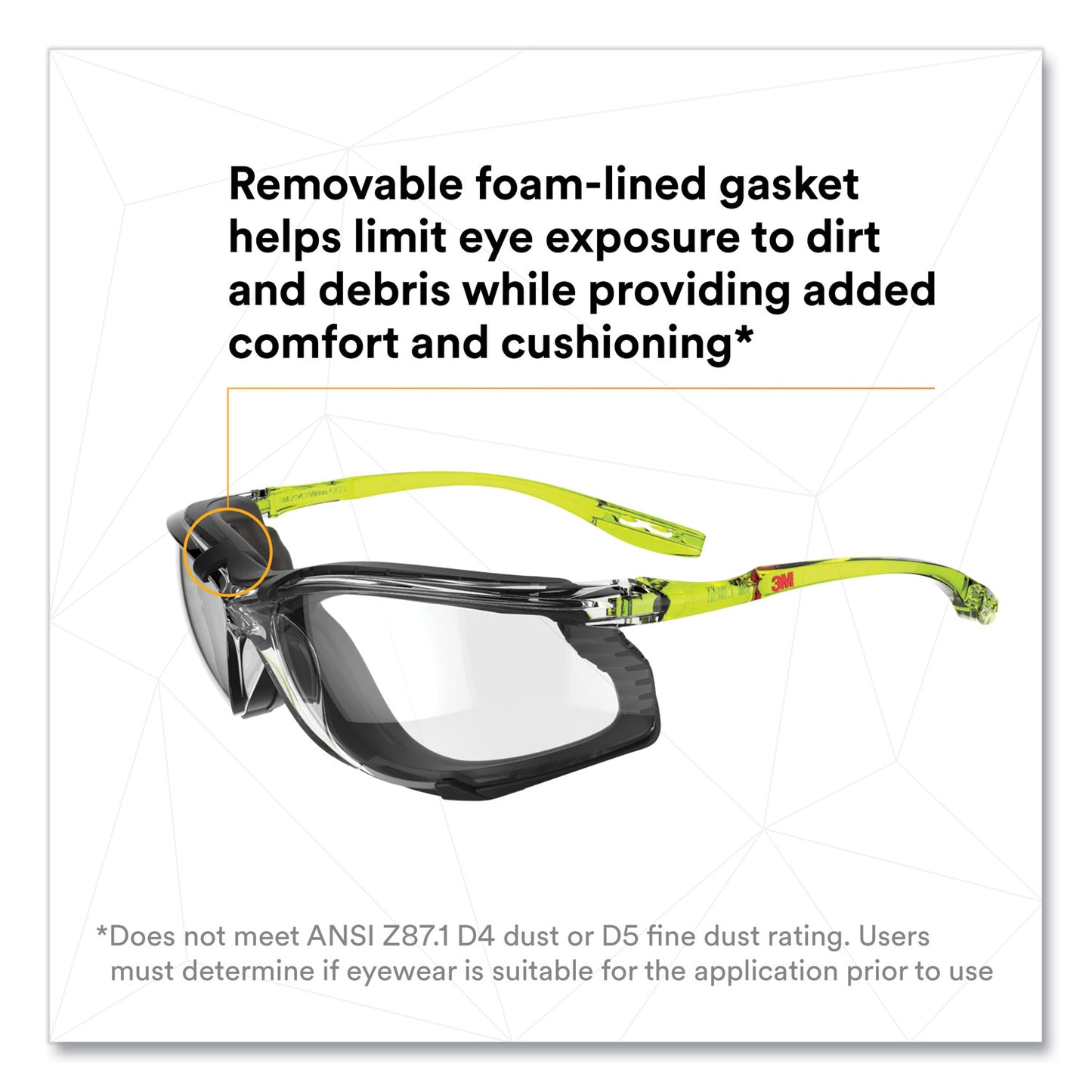 3M Solus CCS Series Protective Eyewear, Green Plastic Frame, Clear Polycarbonate Lens (SCCS01SGAFGR)