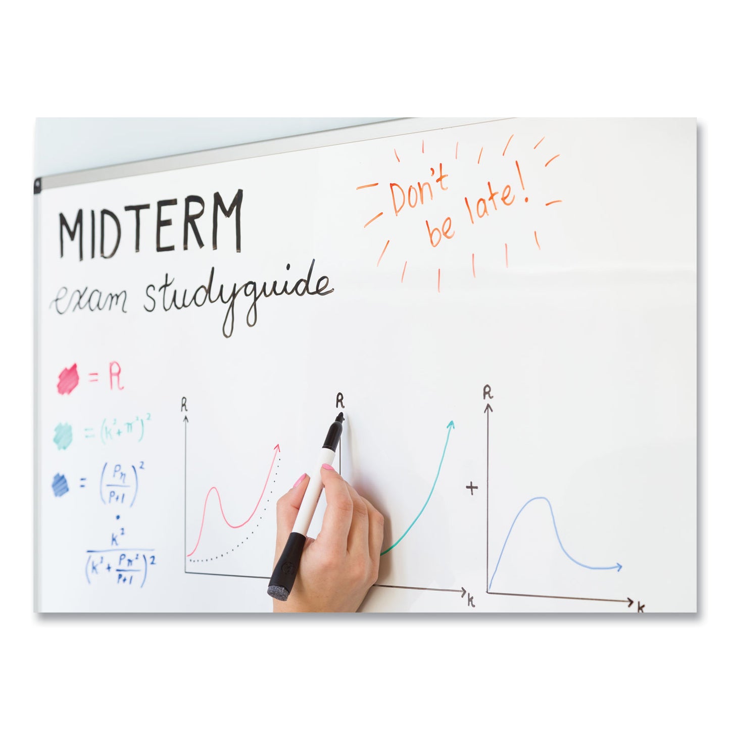 U Brands Medium Point Low-Odor Dry-Erase Markers with Erasers, Medium Bullet Tip, Black, Dozen (2922U0012)