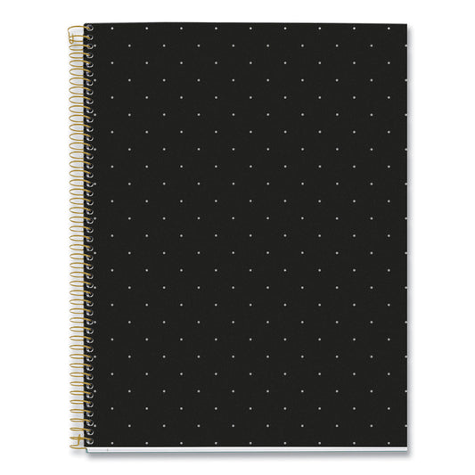 Roaring Spring MR M Fashion Notebook, 4-Subject, Medium/College Rule, Black Dots Cover, (120) 11 x 8.5 Sheets, 5/Carton (48293CS)