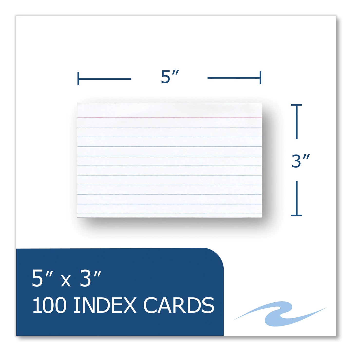 Roaring Spring White Index Cards, Narrow Ruled, 3 x 5, White, 100 Cards/Pack, 36/Carton (74804CS)