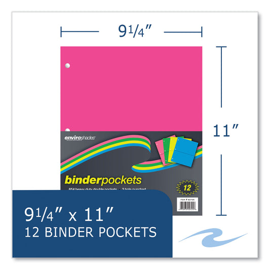 Roaring Spring Binder Pocket, 9 w x 11 h, Assorted Colors, 144/Carton (50725CS)