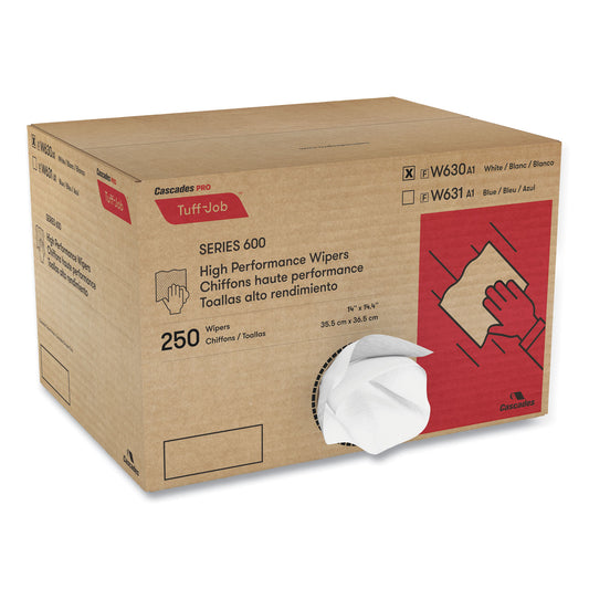 Cascades Tuff-Job Spunlace Towels, Crumple Pack, 14.38 x 14, White, 250/Carton (W630)