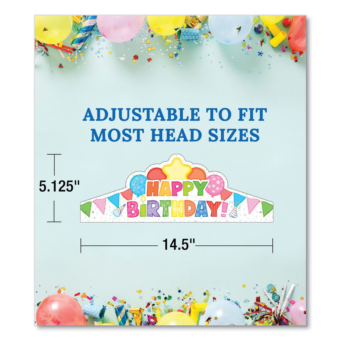 Carson-Dellosa Student Crown, Birthday, 14.5 x 5.13, Assorted Colors, 30/Pack (101100)