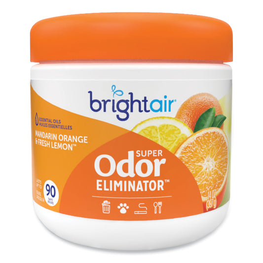 Bright Air Super Odor Eliminator, Mandarin Orange and Fresh Lemon, 14 oz Jar, 6/Carton (900013CT)