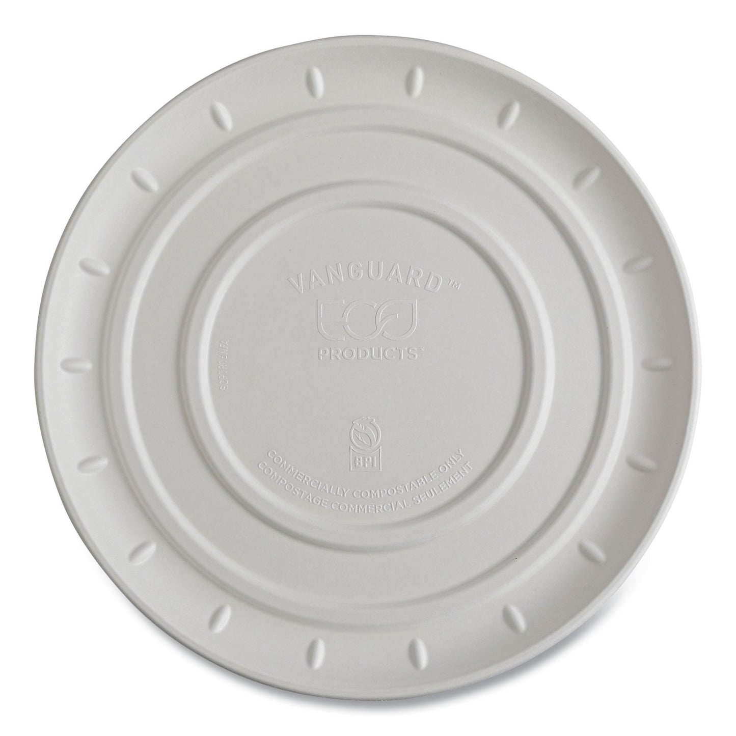 Vanguard Molded Fiber Pizza Tray, 16" Dia, White, Sugarcane, 50/carton