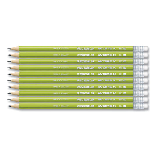 Staedtler Wopex Extruded Pencil, HB (#2), Black Lead, Green Barrel, 10/Pack (182C10A6)