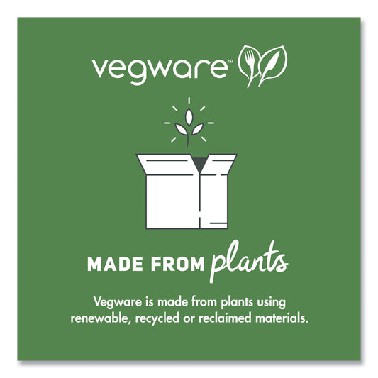 Vegware White Molded Fiber Clamshell Container, Compostable, 7.9 x 7.9 x 2.9, White, Sugarcane, 200/Carton (WHBRG8HW)