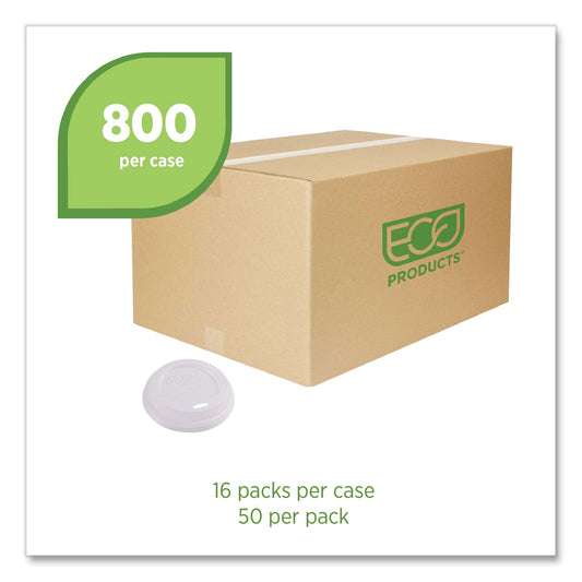 Eco-Products EcoLid Renewable/Compostable Hot Cup Lids, PLA, Fits 8 oz Hot Cups, 50/Packs, 16 Packs/Carton (EPECOLID8)