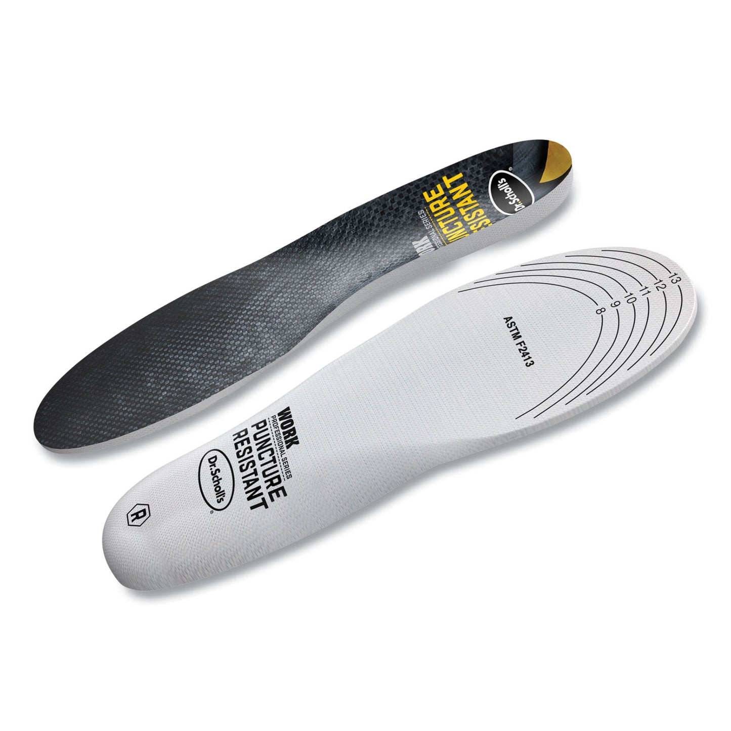 Dr. Scholl's Professional Series Work Puncture Resistant Insoles for Men, Men's Size 8 to 14, Black (00293)