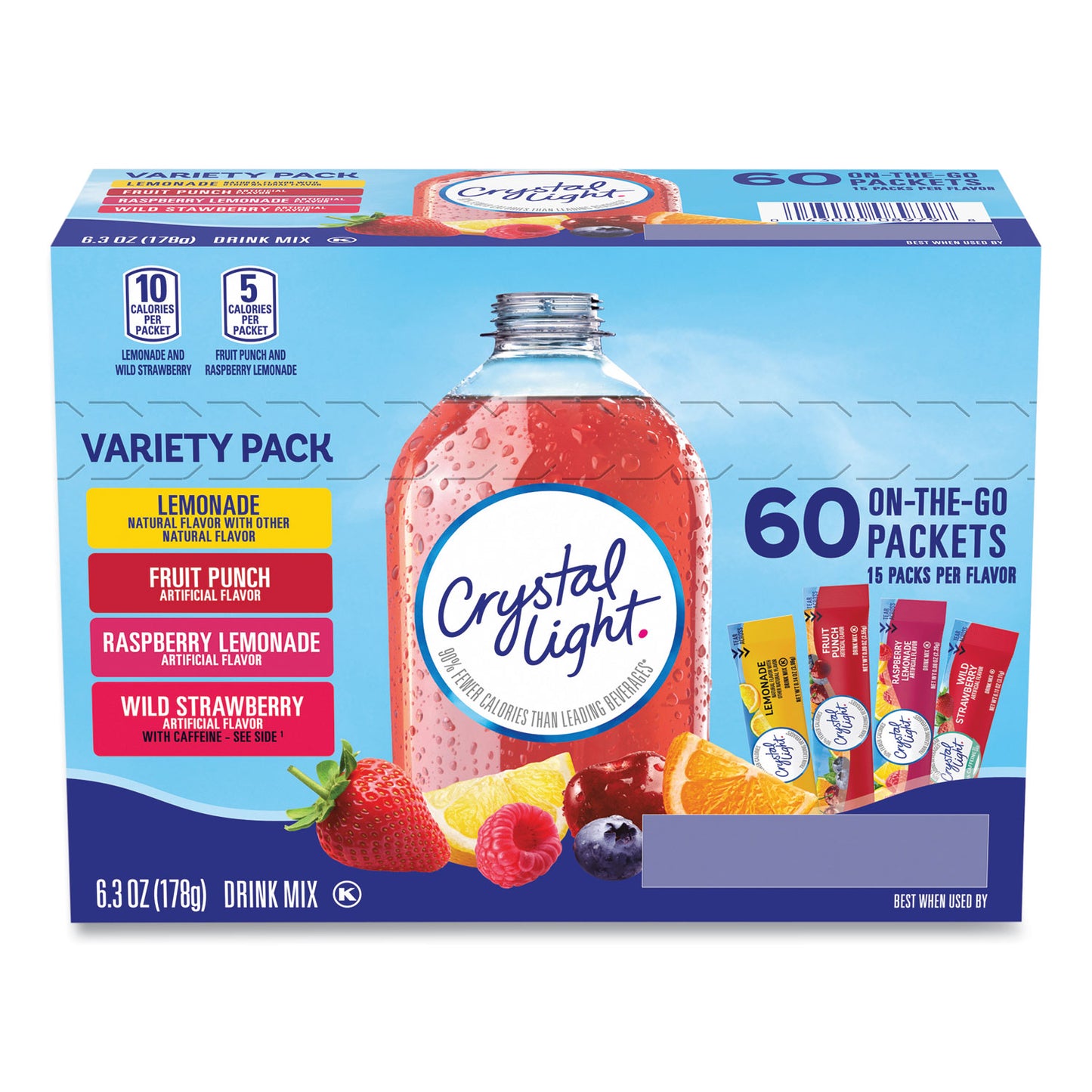 Crystal Light Variety Pack, Assorted Flavors, 60/Pack (22002054)