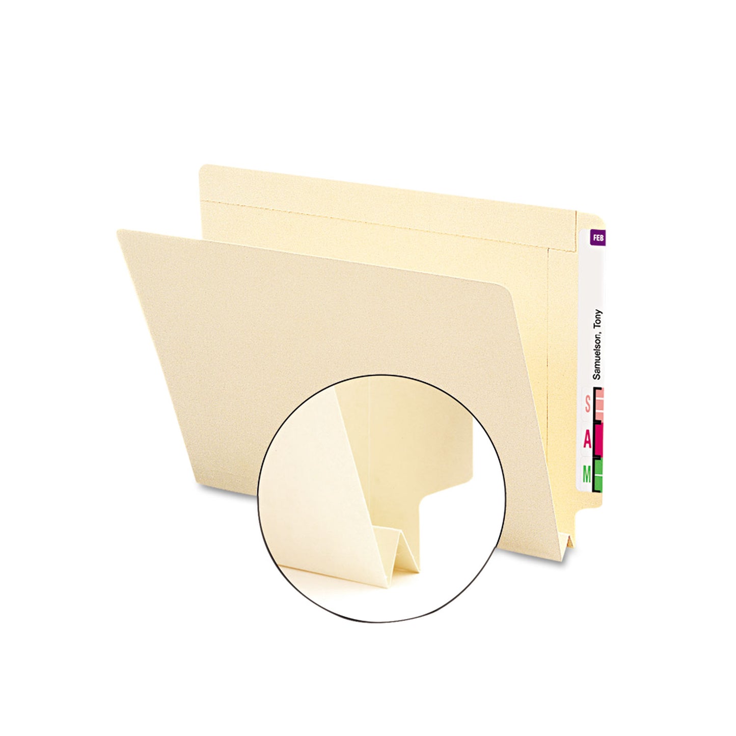 Smead Heavyweight Manila End Tab Expansion Folders, Straight Tabs, Letter Size, 1.5" Expansion, 50/Box (24275)