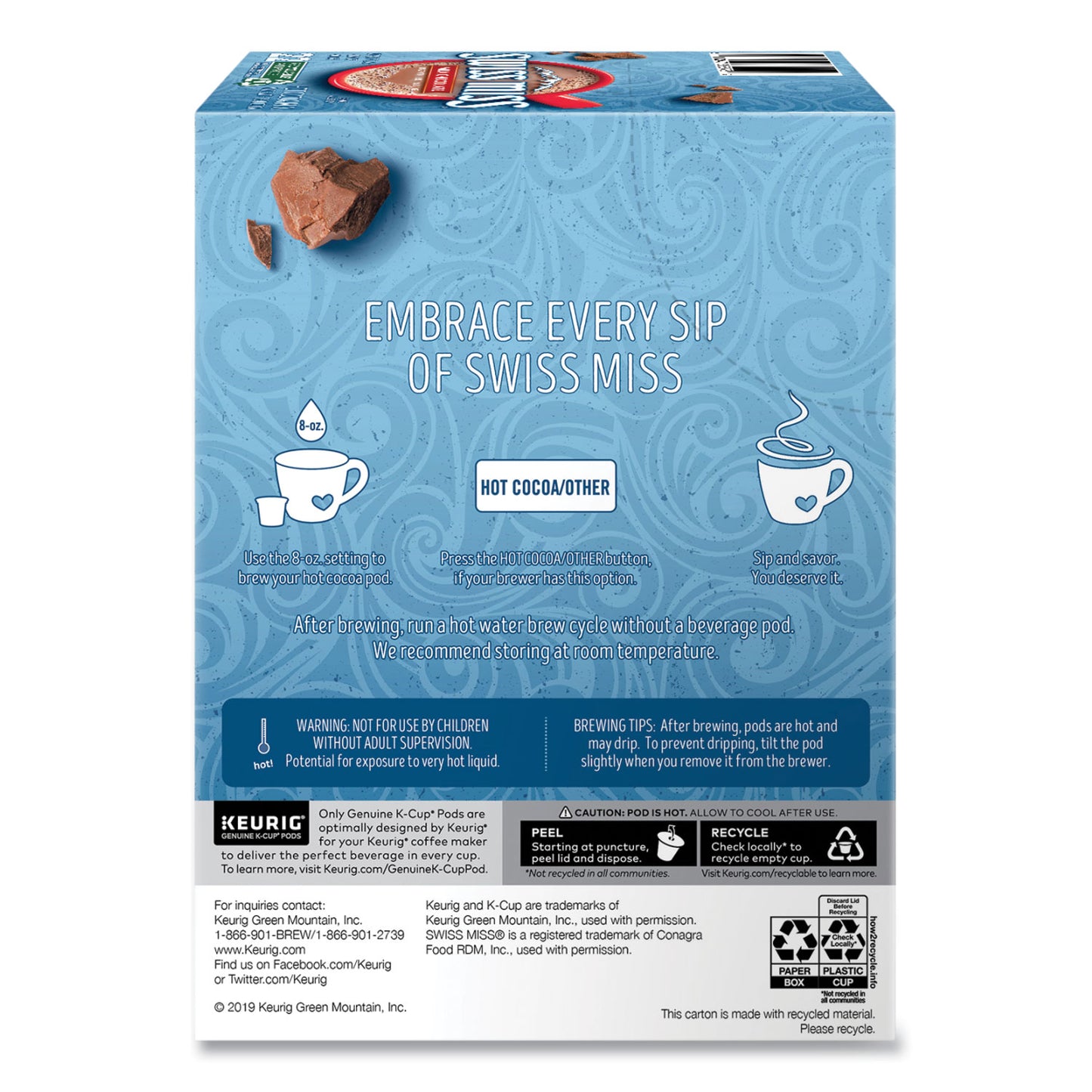 Swiss Miss Milk Chocolate Hot Cocoa K-Cups, 22/Box (8292)