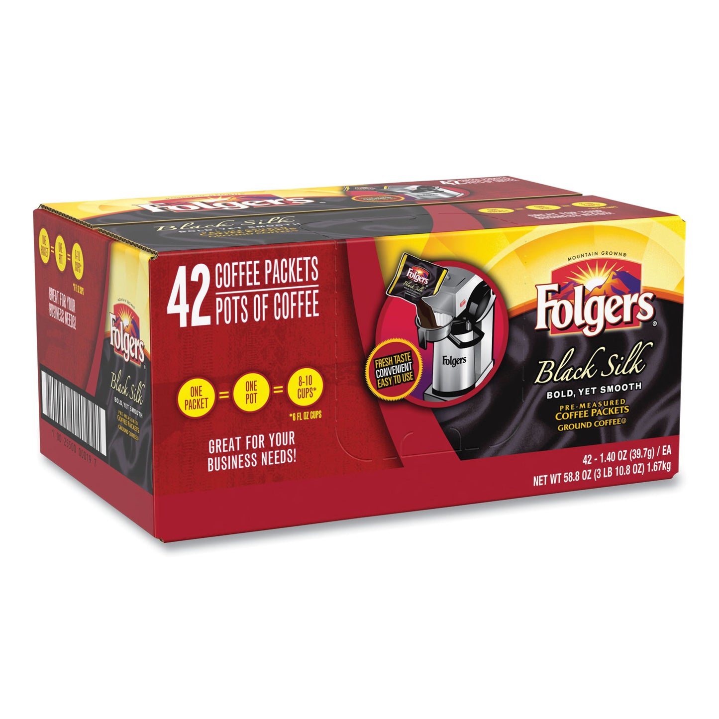 Folgers Coffee, Black Silk, 1.4 oz Packet, 42/Carton (00019)