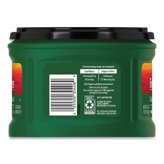 Folgers Coffee, Classic Roast Decaffeinated, Ground, 19.2 oz Can (00374EA)