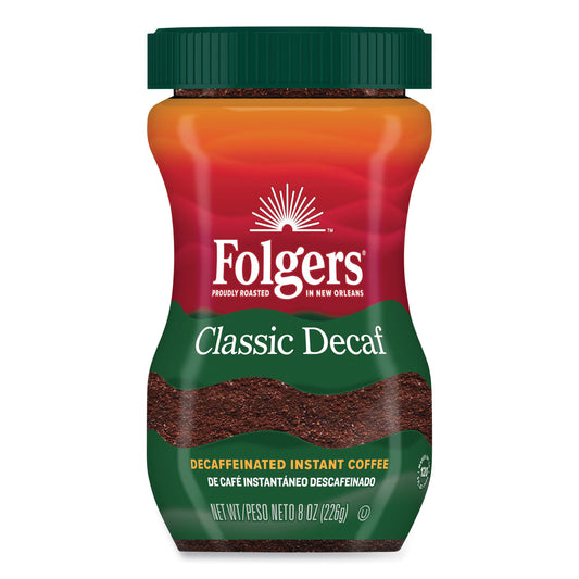 Folgers Instant Coffee Crystals, Classic Decaf, 8 oz (20630)