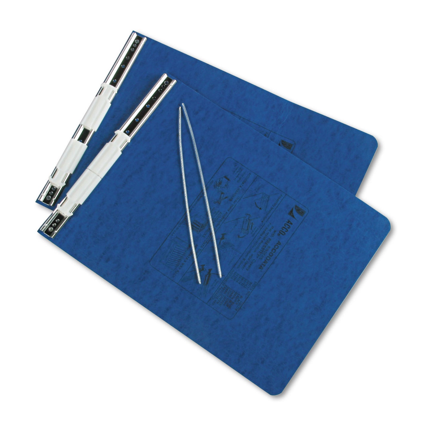 Acco PRESSTEX Covers with Storage Hooks, 2 Posts, 6" Capacity, 9.5 x 11, Dark Blue (54113)