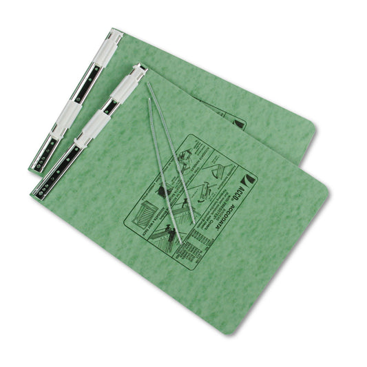 Acco PRESSTEX Covers with Storage Hooks, 2 Posts, 6" Capacity, 9.5 x 11, Light Green (54115)