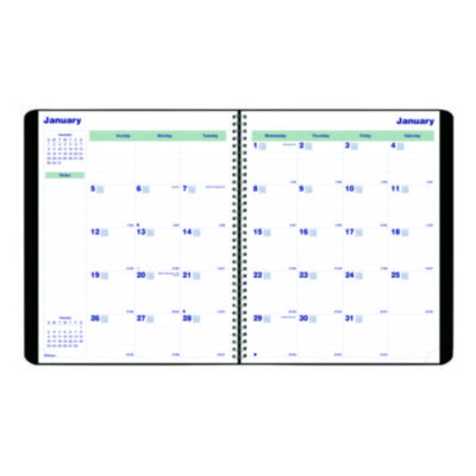 Blueline Plan and Link Monthly Planner, 11" x 9.06", Black Cover, 16-Months: Sept 2024 to Dec 2025 (C151281T)