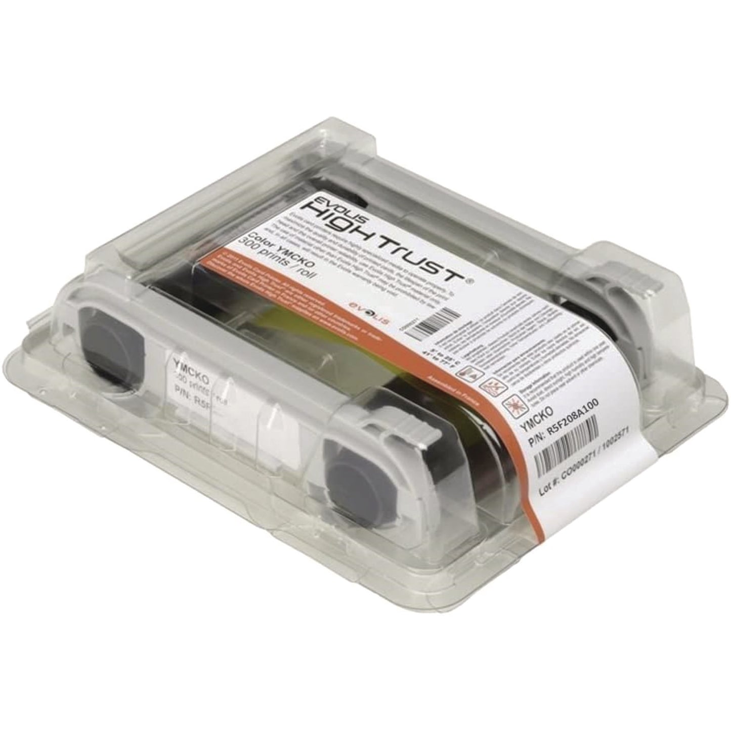 Evolis R5F208A100 YMCKO Color Ribbon, Black/Cyan/Magenta/Yellow