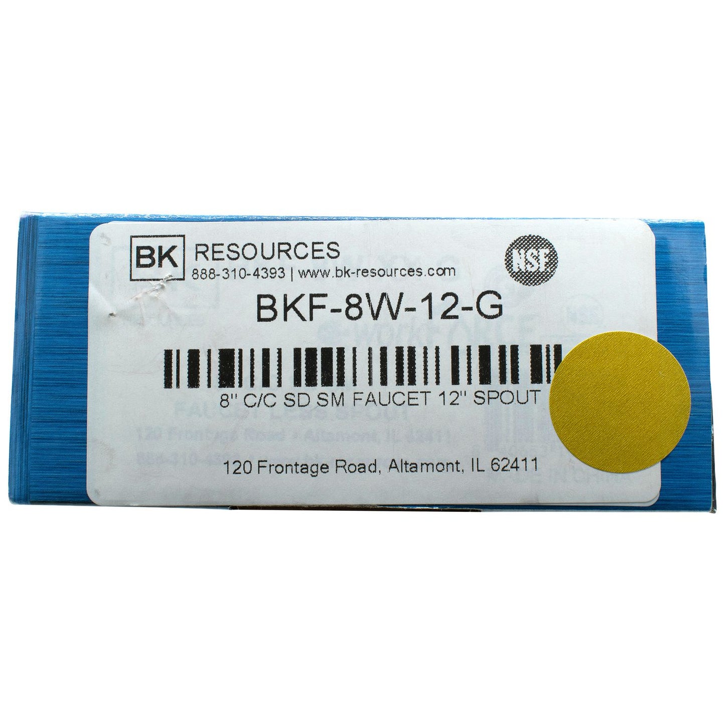 BK Resources WorkForce Standard Duty Faucet, 4.62" Height/12" Reach, Chrome-Plated Brass (BKF8W12M)