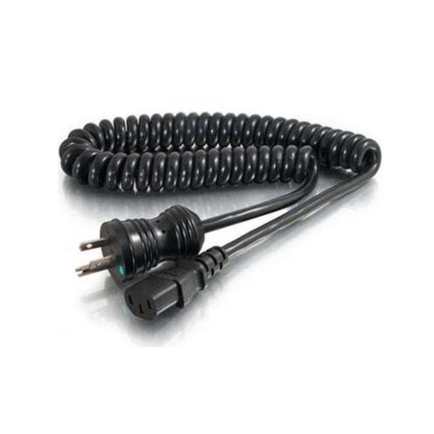 C2G 8ft 18awg Hsptlpc Coiled, 5-15p-c13 Bk (48066)