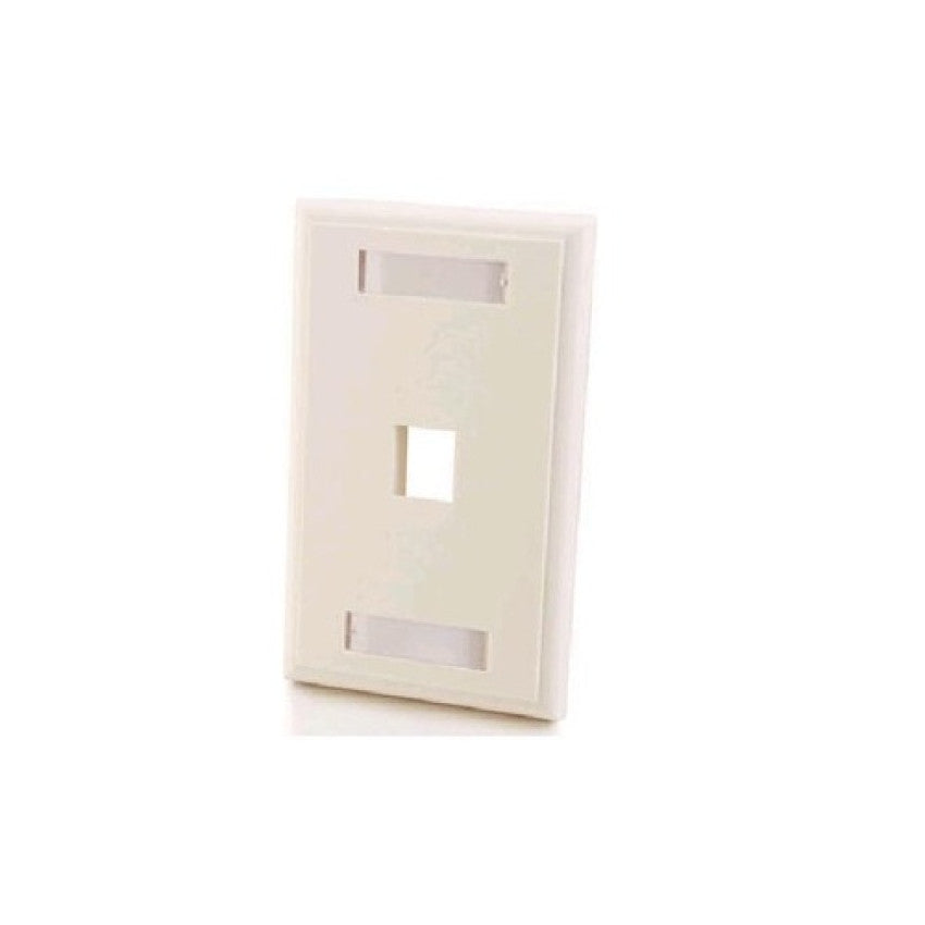 C2G 1-port Keystone Wallplate White (03410)