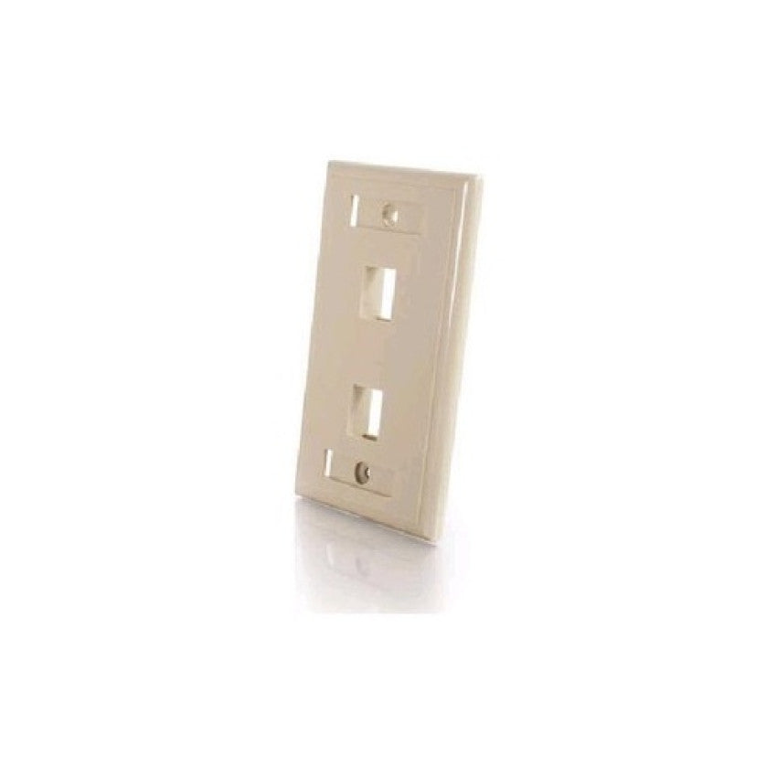 C2G 2-port Keystone Wallplate Ivory (03711)