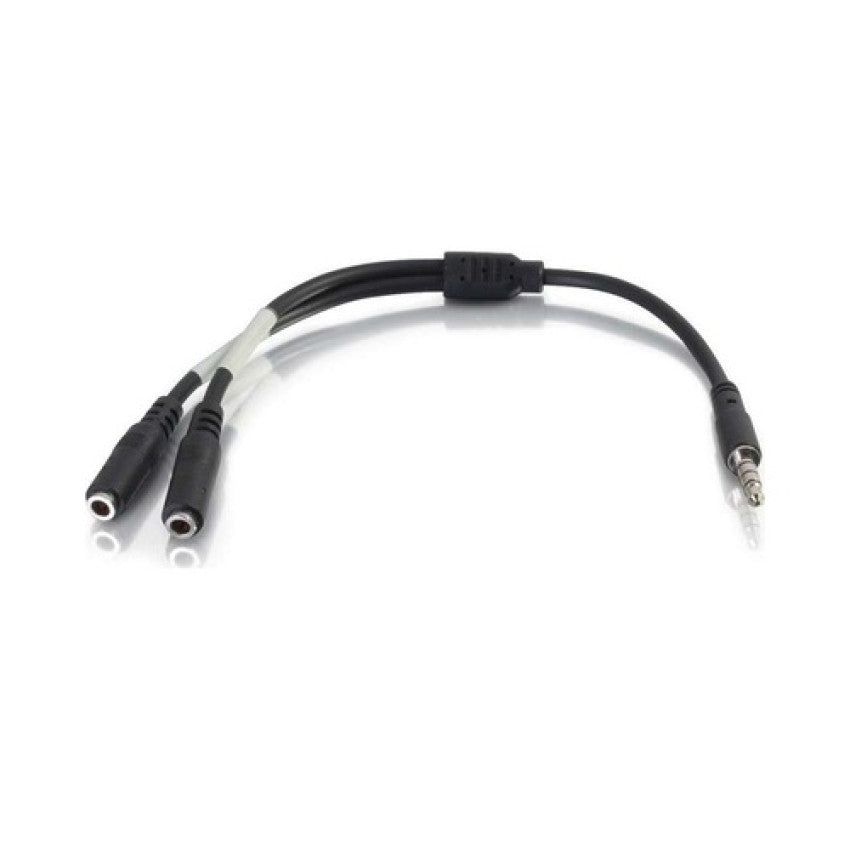 C2G 6inch 4pin 3.5mm M To Dual 3.5mm F (27394)