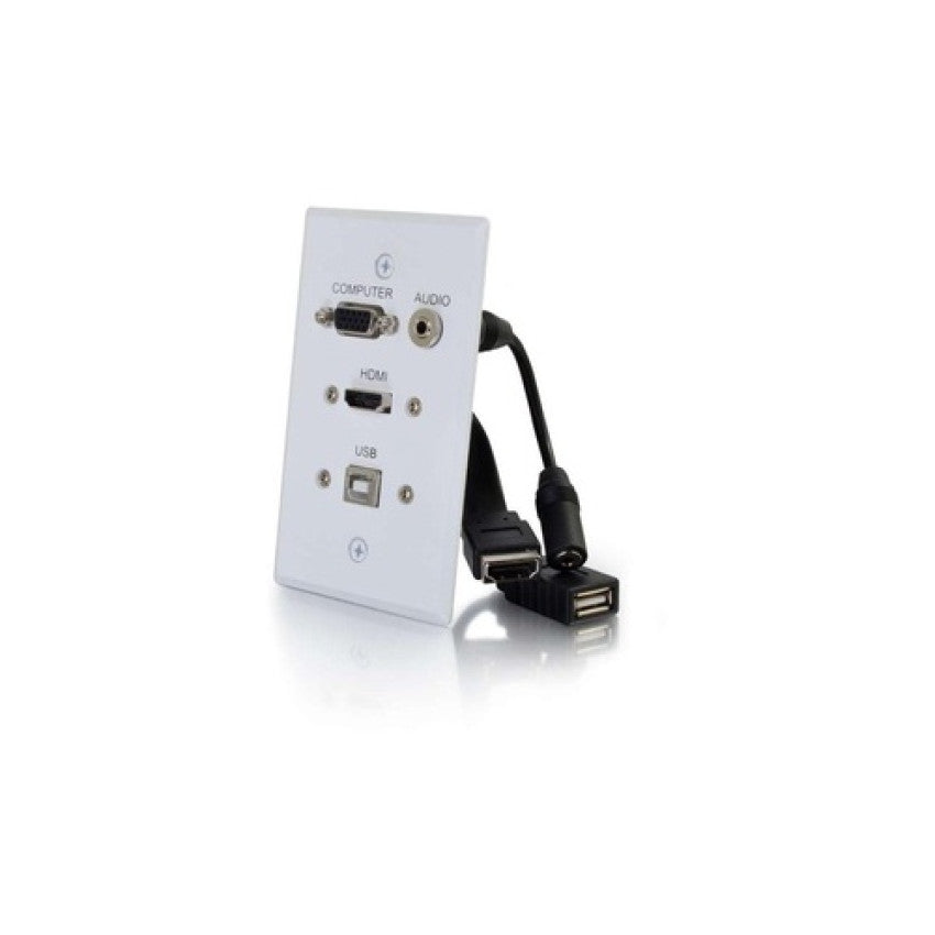 C2G Hdmi Vga 3.5mm+usb 1gang Wall Plate (39706)