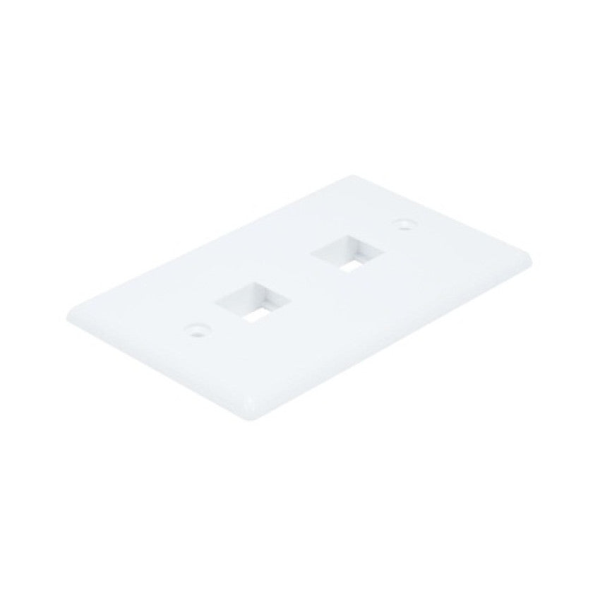 Monoprice Wall Plate For Keystone, 2 Hole - White (6727)