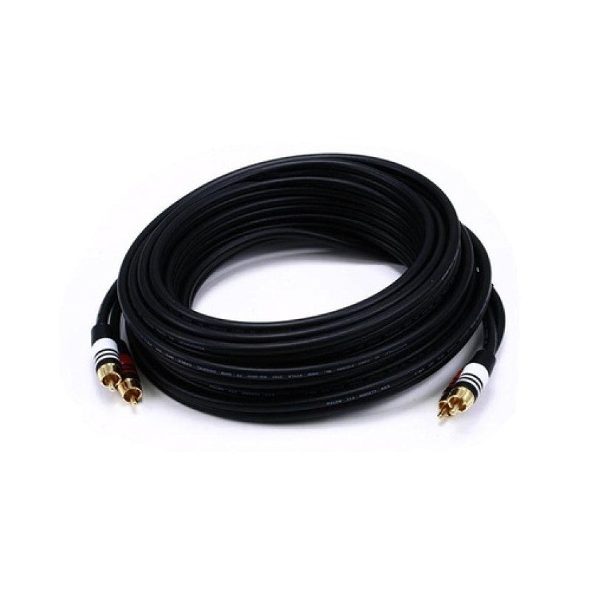Monoprice Rca Plug/2 Rca Plug M/m 25ft Cable-black (2866)
