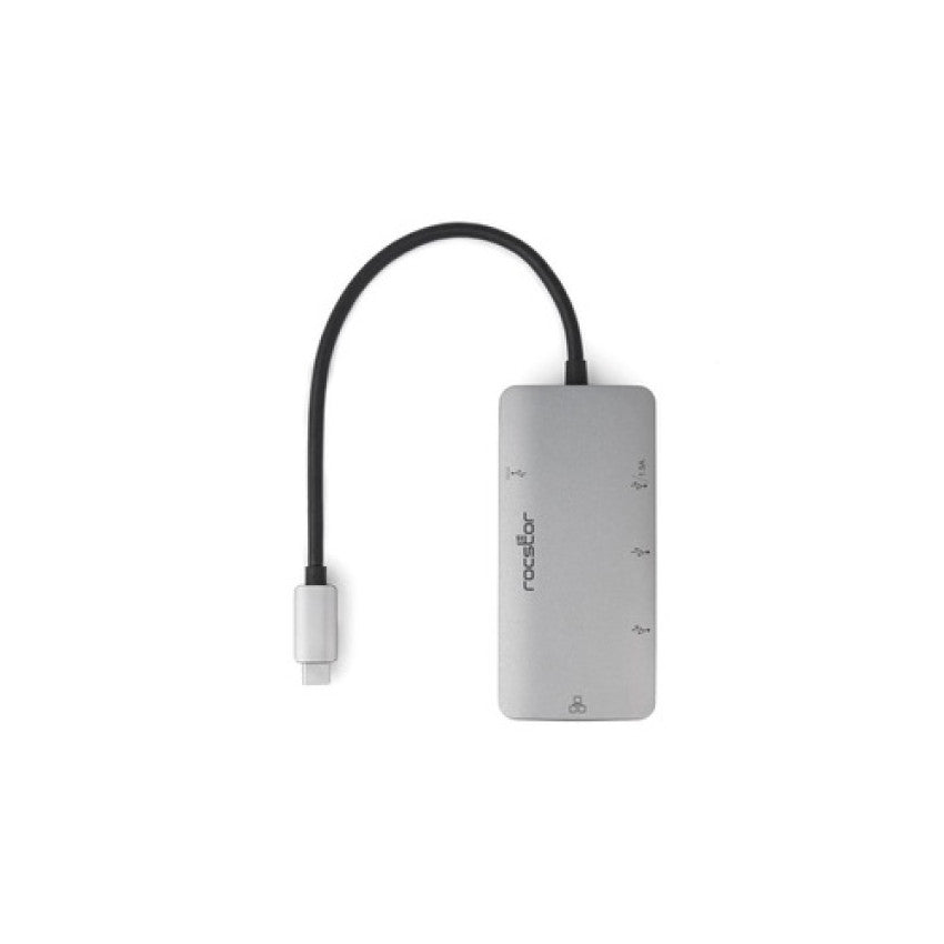 Rocstor 3-port Usb-c Hub With Lan Portc (Y10A255A1)