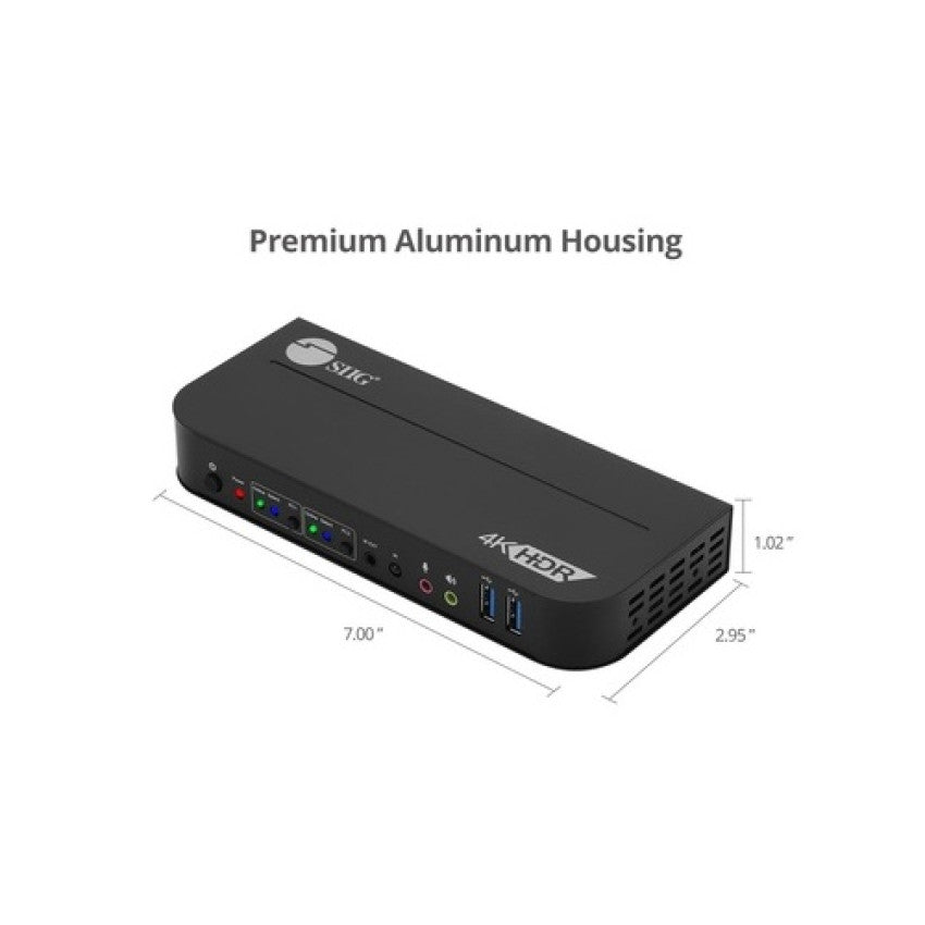 SIIG 2x1 Hdmi 4k Hdr Kvm Usb 3.0 Switch (CEKV0E11S1)