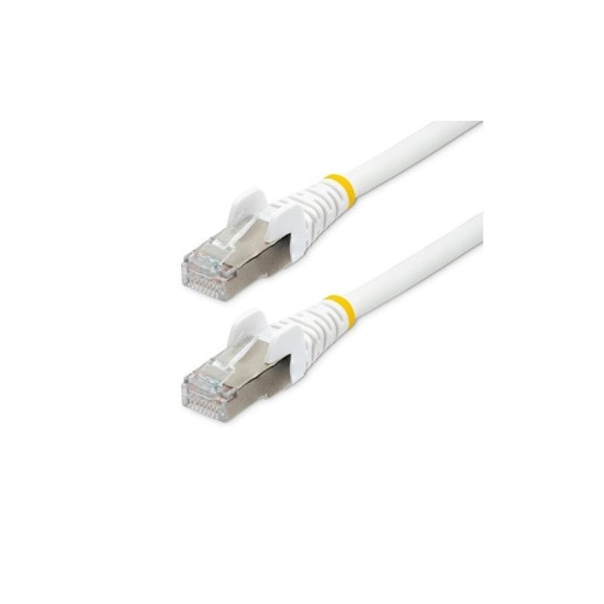 StarTech 14ft Cat6a Ethernet Cable - White - Low Smoke Zero Halogen (lszh) - 10gbe 500mhz 100w Poe Snagless Rj-45 W/strain Reliefs S/ftp Network Cord (NLWH14FCAT6APATCH)