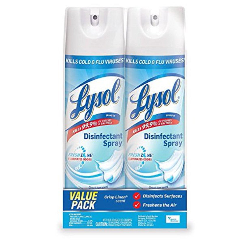 Lysol Crisp Linen Disinfectant 19 oz 2-Pack