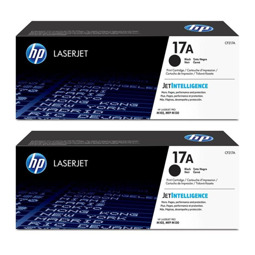 HP 17A Black Toner Cartridges, 2/Pack