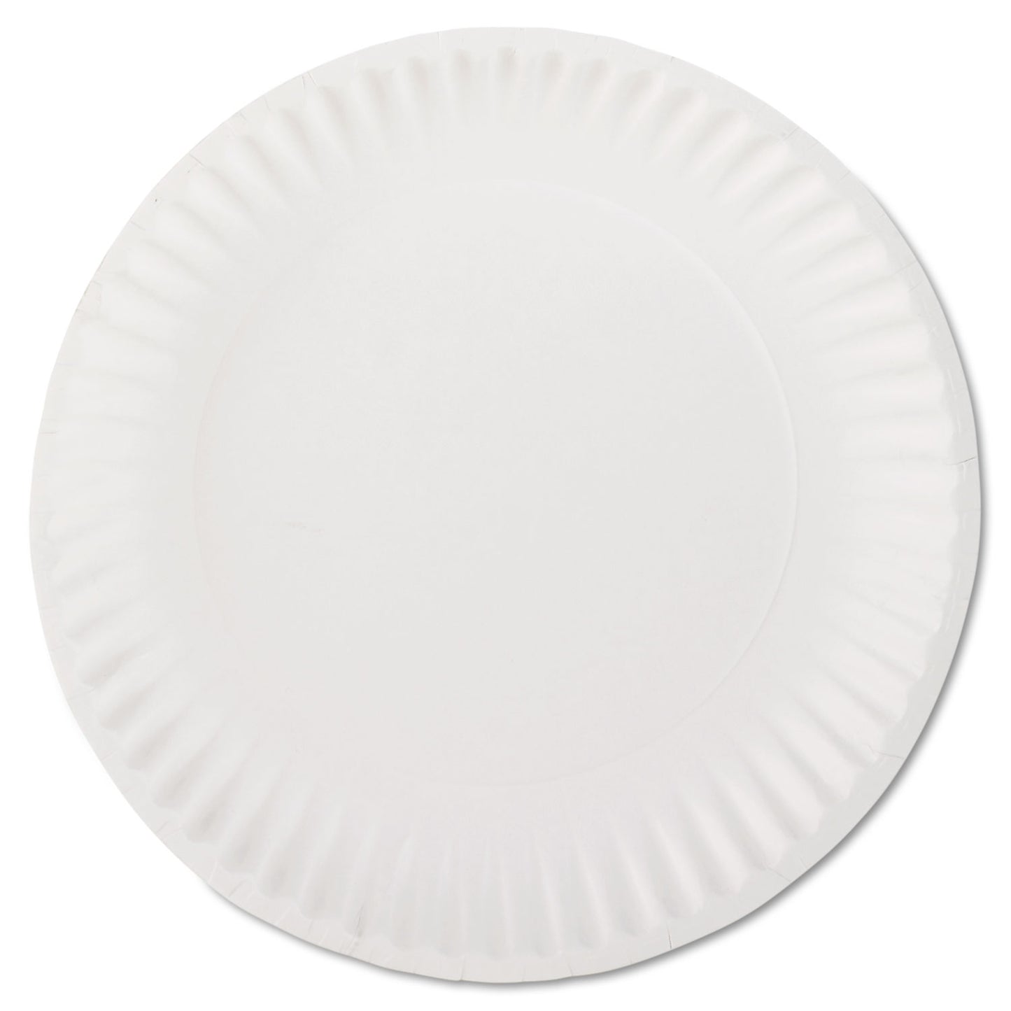 AJM White Paper Plates, 9" dia, 100/Pack (PP9GREWHPK)