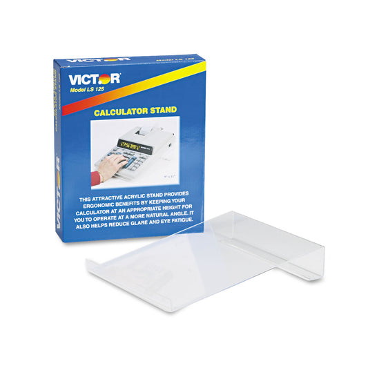 Victor Large Angled Acrylic Calculator Stand, 9 x 11 x 2, Clear (LS125)