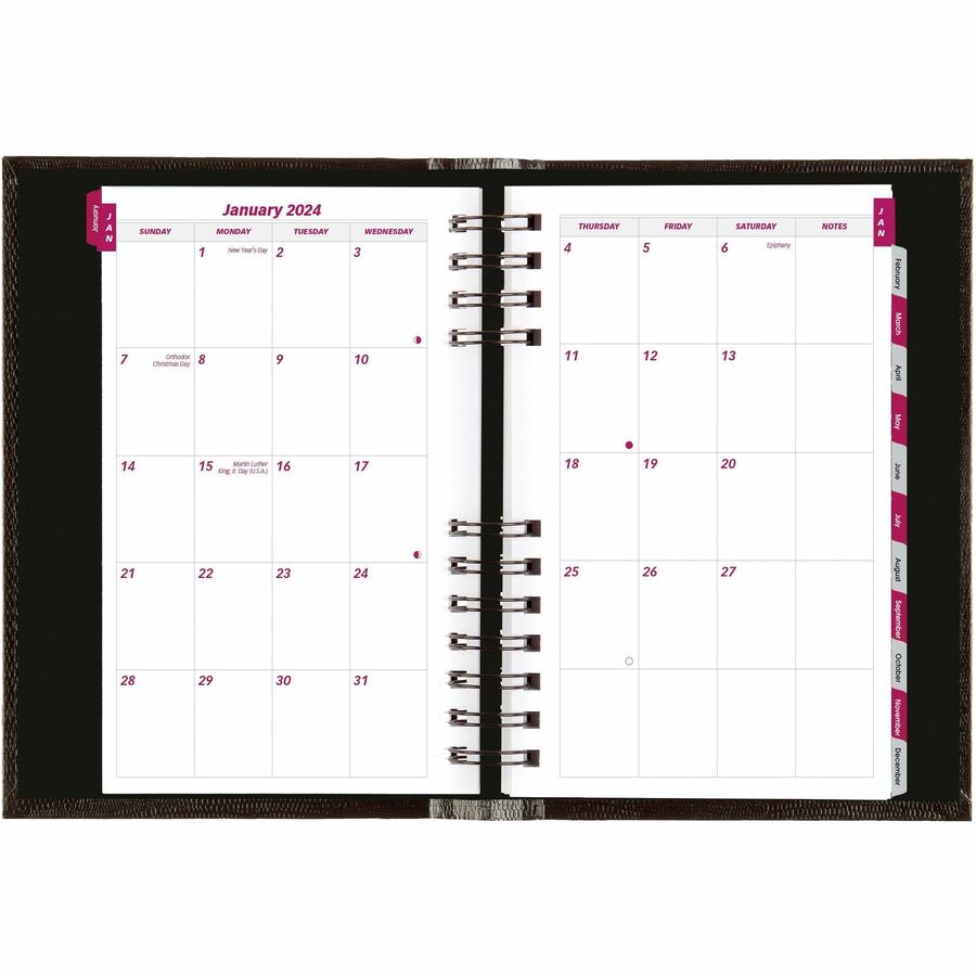 Brownline CoilPro Hard Cover Daily Appointment Book / Monthly Planner (CB634CBLK)