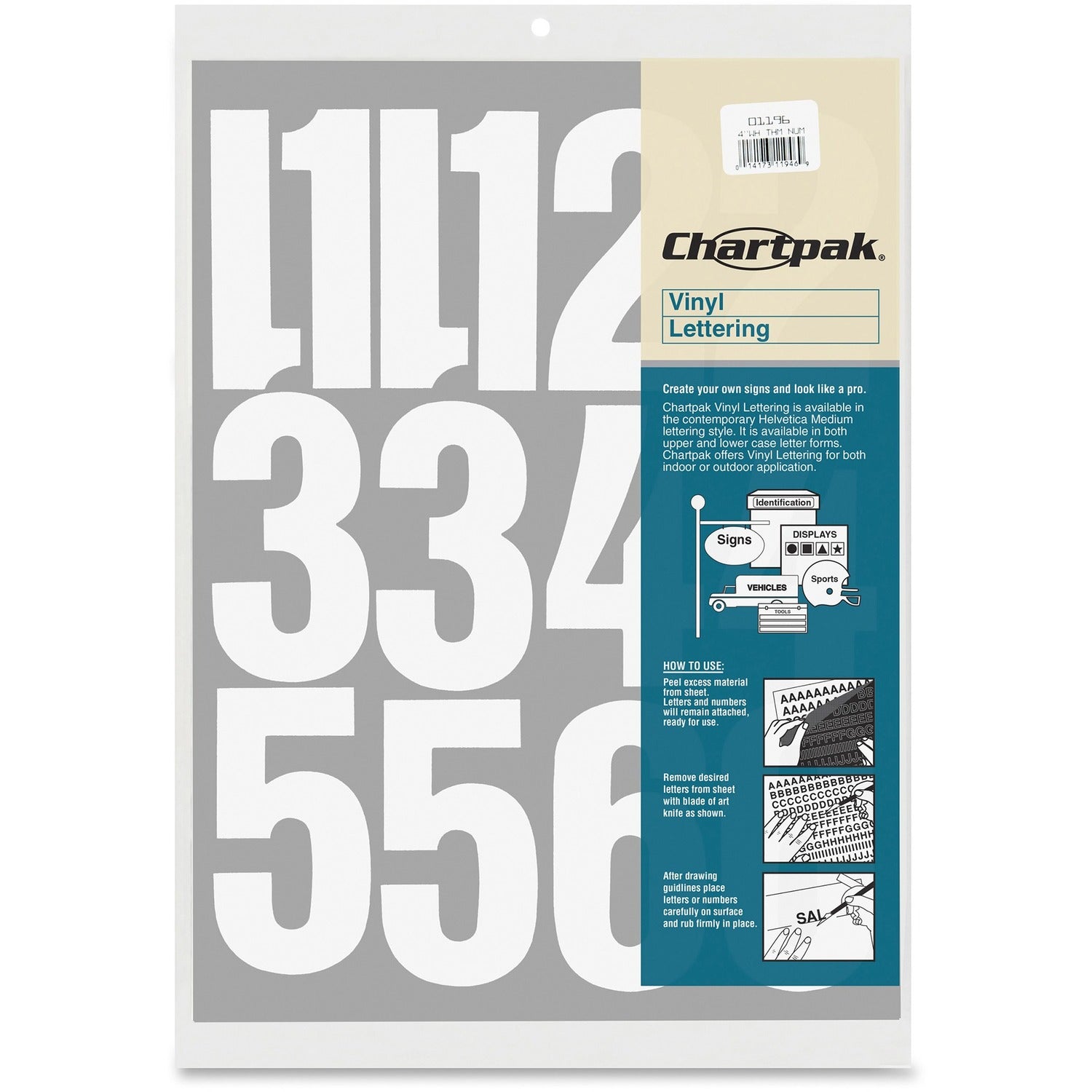 Chartpak Permanent Adhesive Vinyl Numbers (01196)