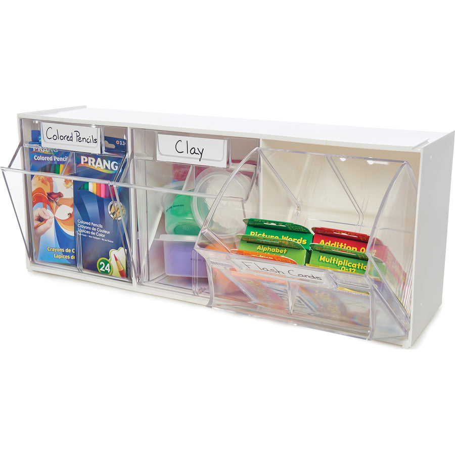 Deflecto Tilt Bin Interlocking Multi-Bin Storage Organizer (20303OP)