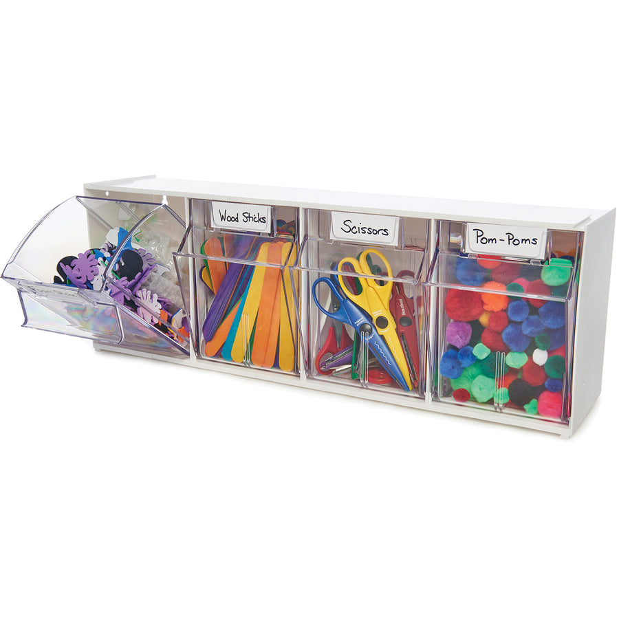 Deflecto Tilt Bin Interlocking Multi-Bin Storage Organizer (20403OP)