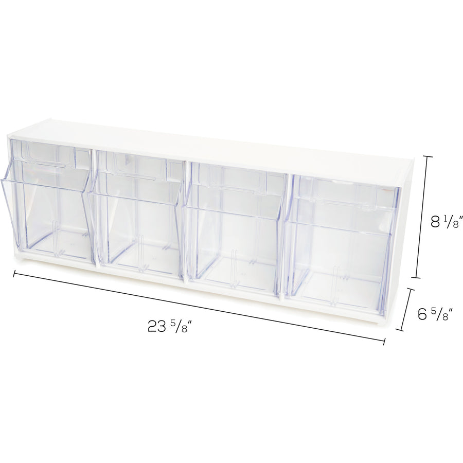 Deflecto Tilt Bin Interlocking Multi-Bin Storage Organizer (20403OP)