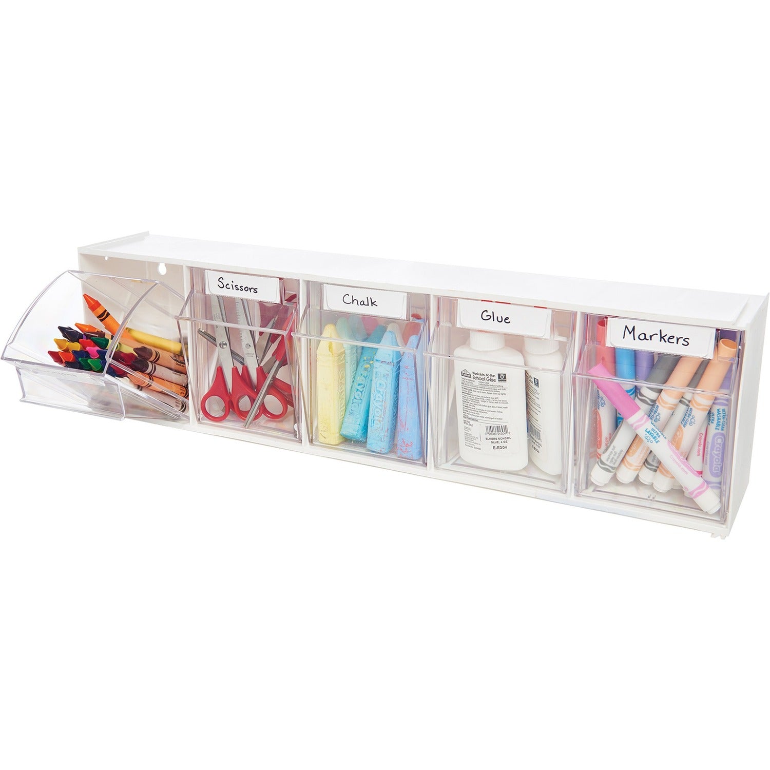 Deflecto Tilt Bin Interlocking Multi-Bin Storage Organizer (20503OP)