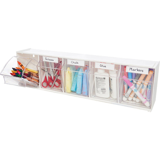 Deflecto Tilt Bin Interlocking Multi-Bin Storage Organizer (20503OP)