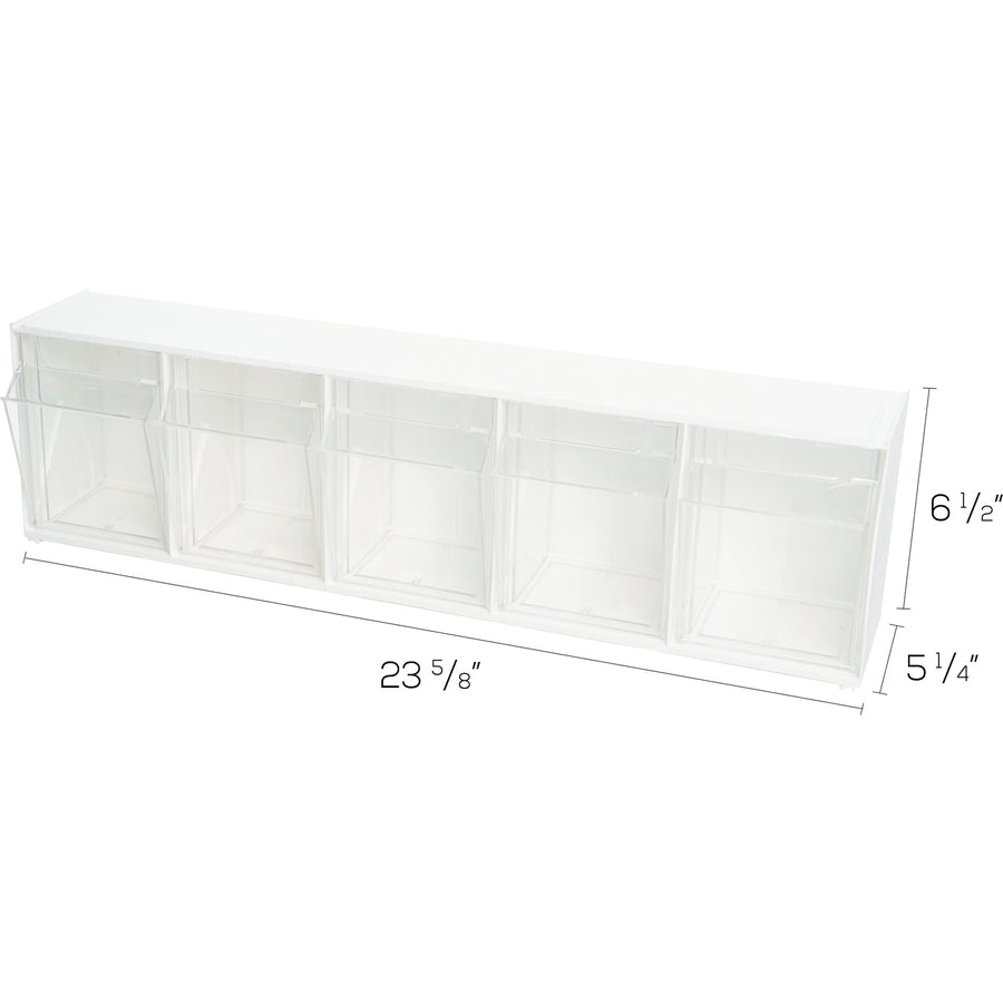 Deflecto Tilt Bin Interlocking Multi-Bin Storage Organizer (20503OP)