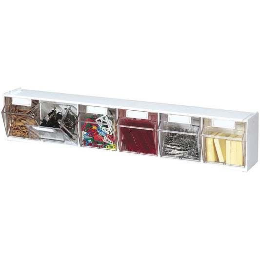 Deflecto Tilt Bin Interlocking Multi-Bin Storage Organizer (20603OP)