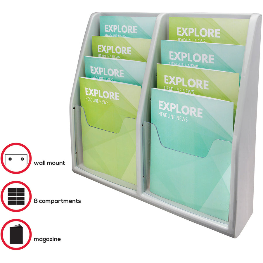 Deflecto Multi-Compartment Literature Display (52209)