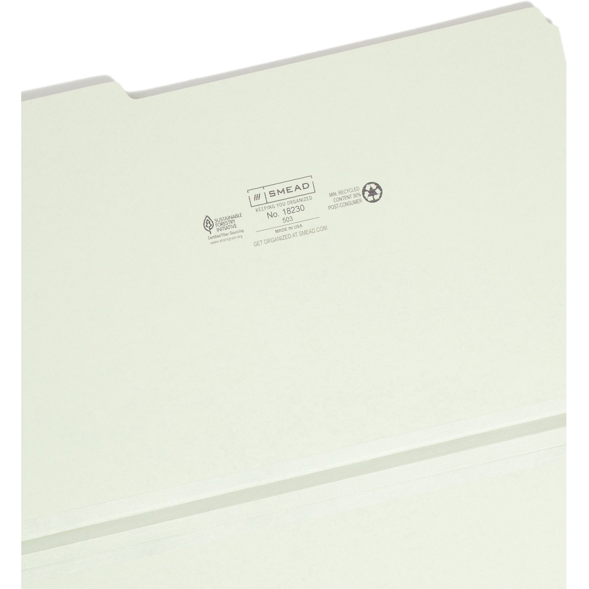 Smead 1/3 Tab Cut Legal Recycled Top Tab File Folder (18230)